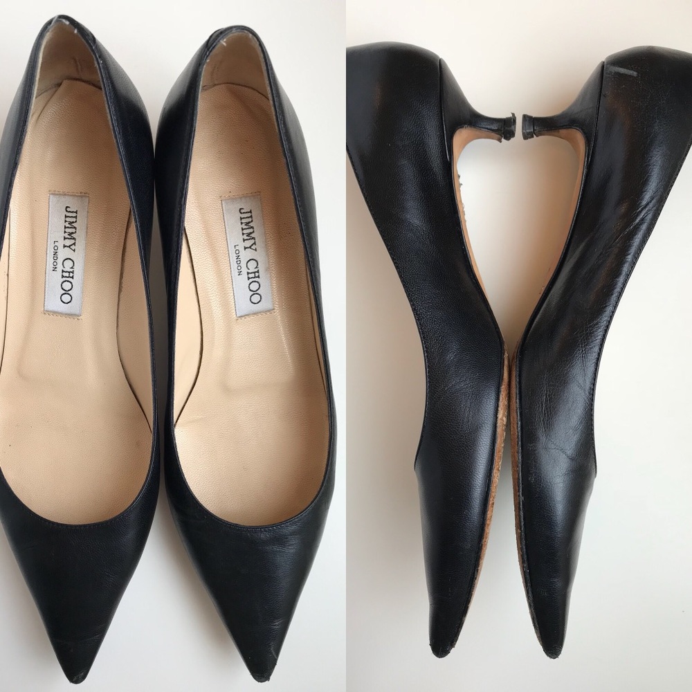 Jimmy Choo Classic Black Pointed Heels - Picture 6 of 7